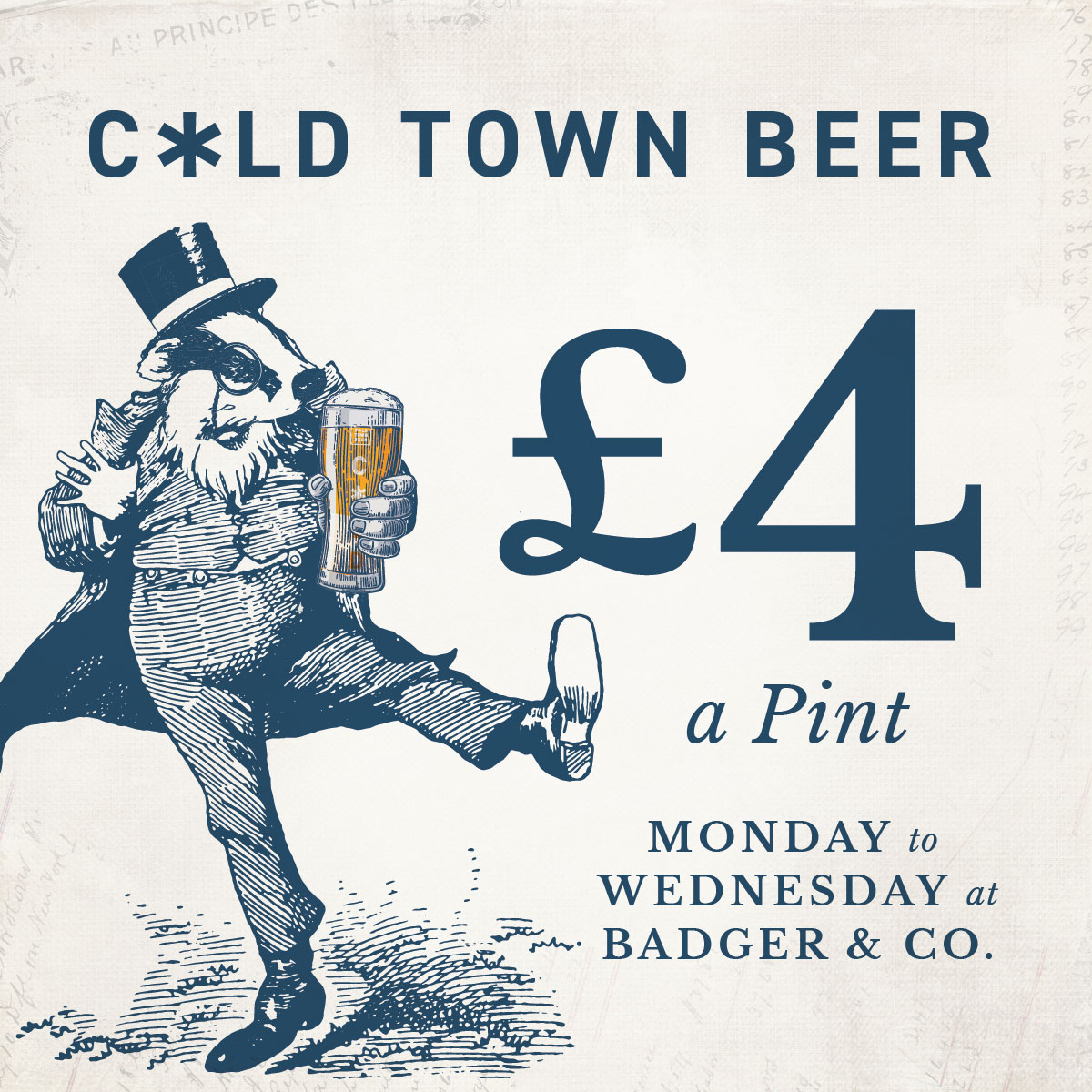 Badger and Co Cold Town Lager Pint